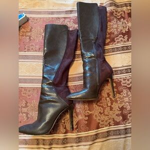 ALDO Elegant Black and Brown Knee-High Boots